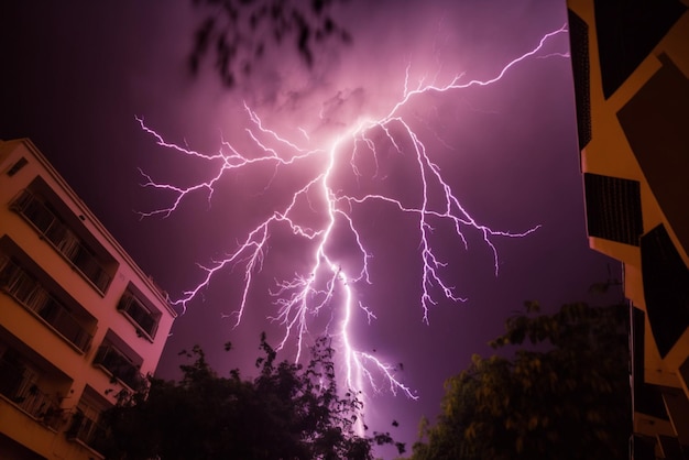 a lightning strike showcasing the raw power and beauty of electrical storms