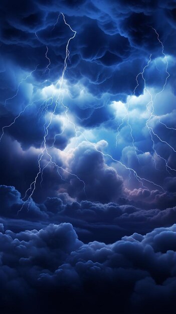 lightning strike on the sky