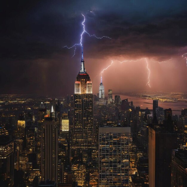 Lightning strikes Empire State Building in NYC