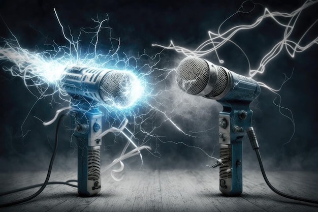 Lightning Struck Microphones Realistic Generative AI