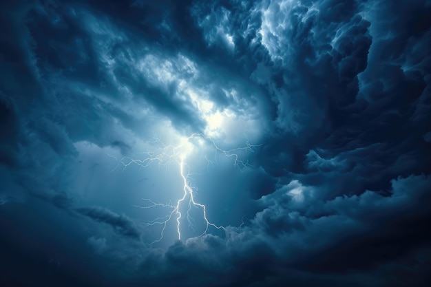 写真 雷と雷の雲 暗い雲の空