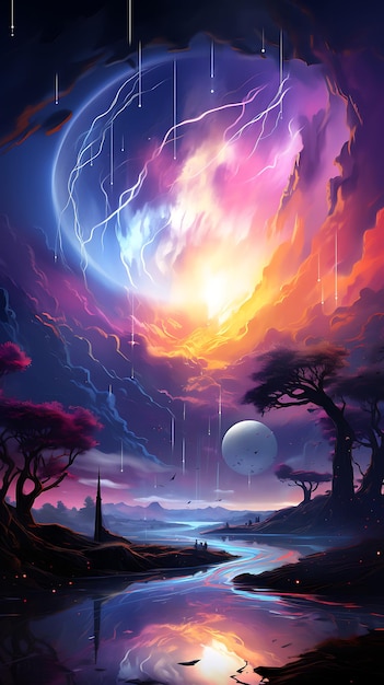 lightning thunders beautiful mobile wallpaper gradient