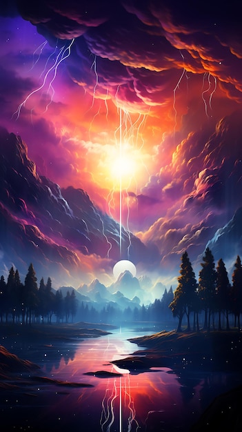 lightning thunders beautiful mobile wallpaper gradient