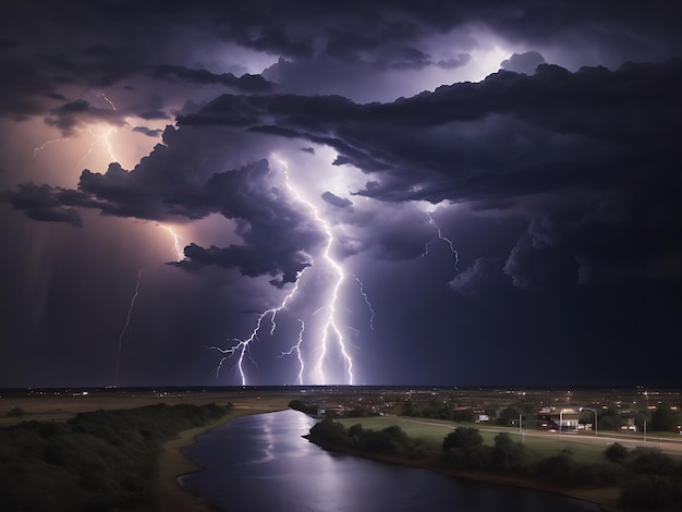 Lightning with dramatic cloudscape