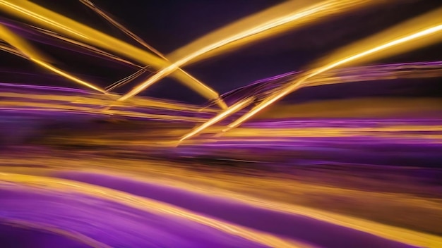 Lights backgound in blurred motion in yellow and violet colors