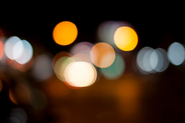 Luci di bokeh su sfondo nero