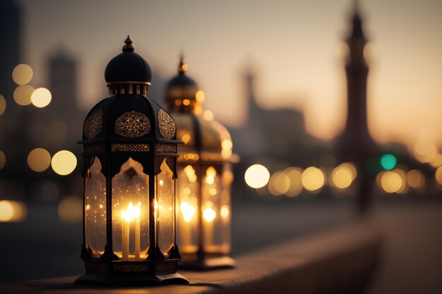 Lights on a bridge in dubai