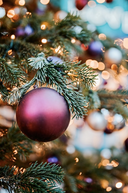 Photo lights on christmas tree in copenhagen