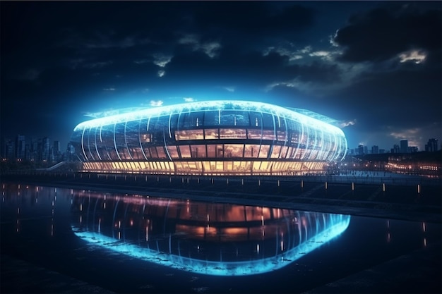 lights at night and football stadium