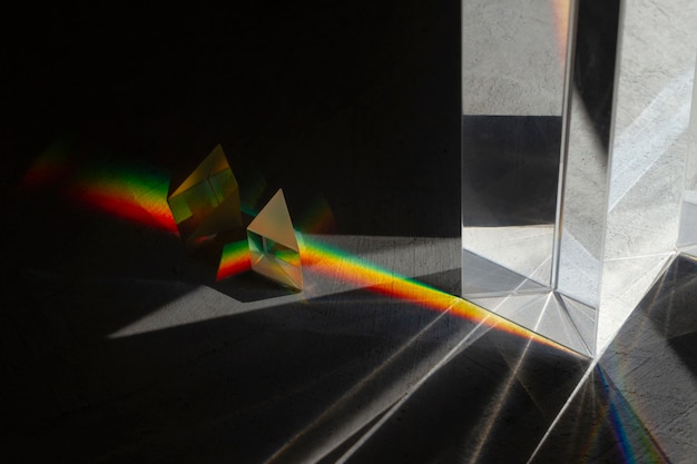 Photo lights prisms effect close up