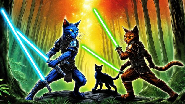 Lightsaber And The Cat