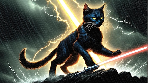 Lightsaber And The Cat