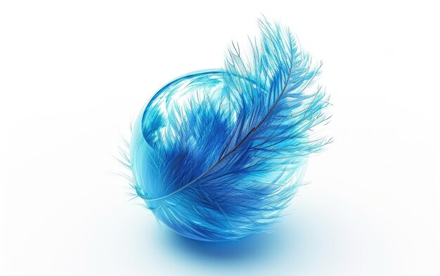 Lightweight 3D Rendered Feather Ball Isolated on Transparent Background