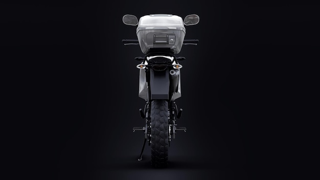 Lightweight touristic enduro motorcycle 3d illustration