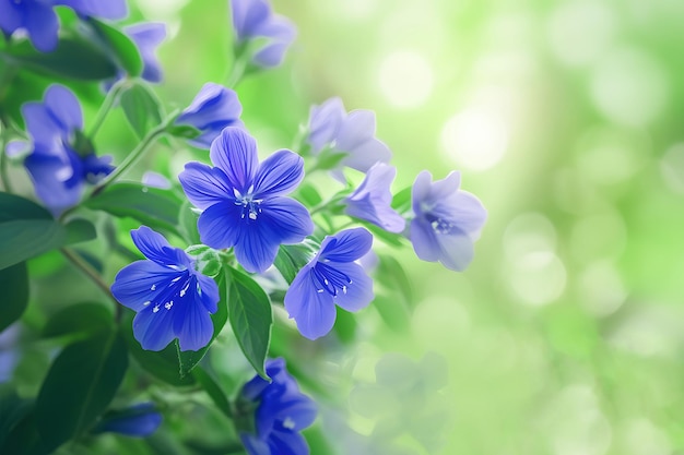 Foto pianta lignum vitae con fiori blu brillante e viola che cresce sul campo