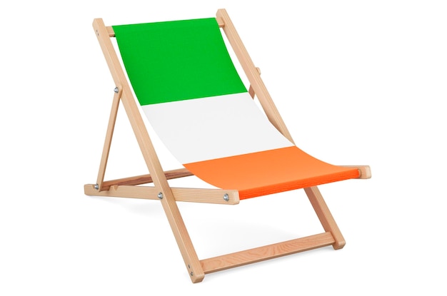 Ligstoel met Ierse vlag Ierland vakantie reizen reizen pakketten concept 3D-rendering