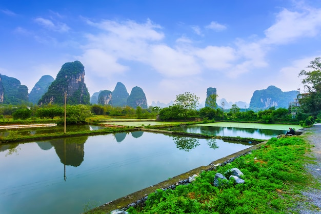 Lijiang rivier Yulong rivier prachtige omgeving