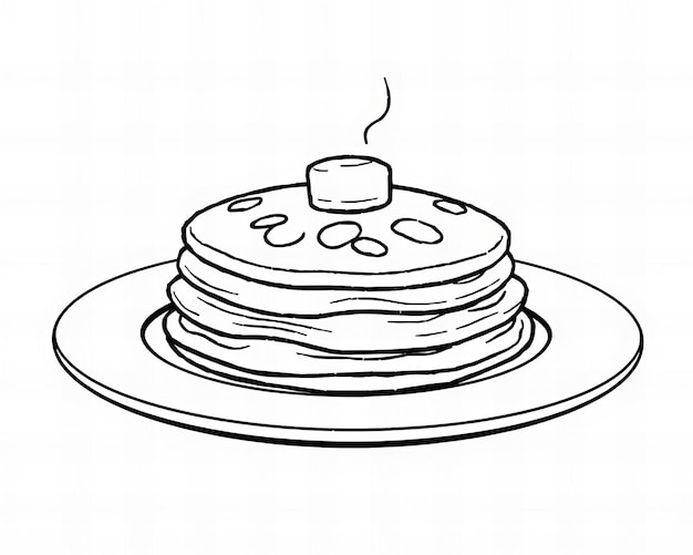 Lijnkunst tekening van een pannenkoek