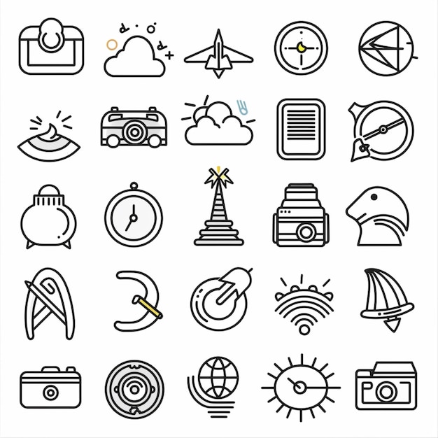 lijnkunst vector icoon set