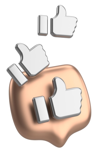 Like button Like icon 3D illustration