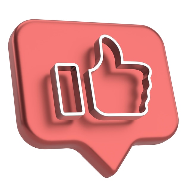 Like button Like icon 3D illustration