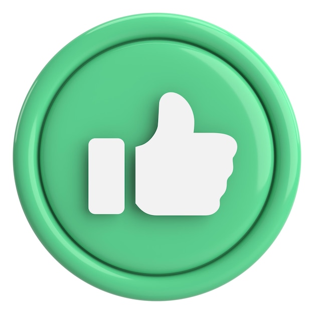 Like button Like icon 3D illustration