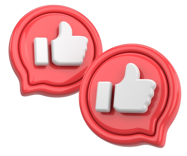 Photo like button like icon 3d illustration