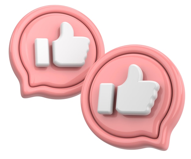 Like button Like icon 3D illustration