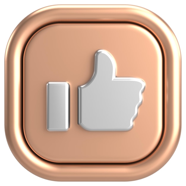 Photo like button like icon 3d illustration