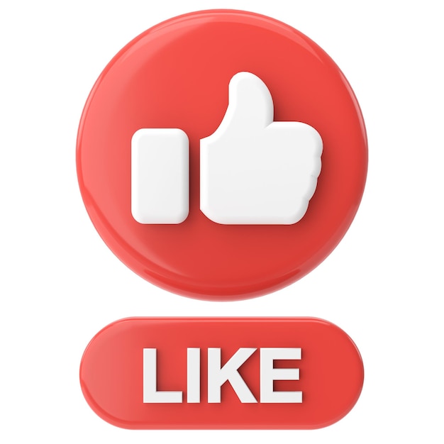 Like button like icon 3D illustration