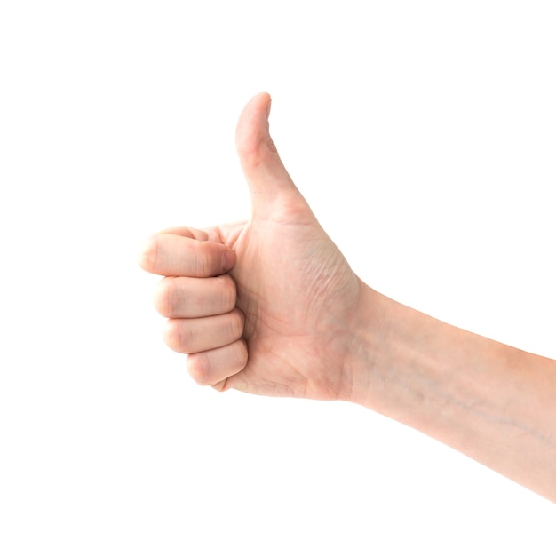 Like hand with thumb up isolated on white background