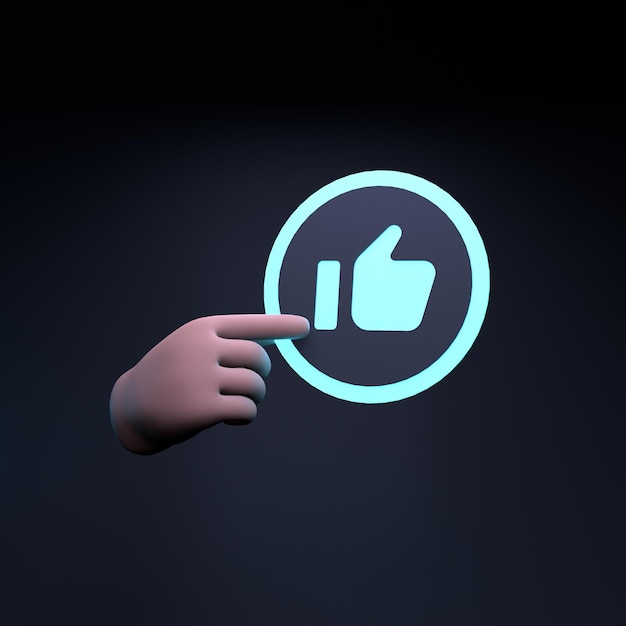 Like icon 3d render illustration