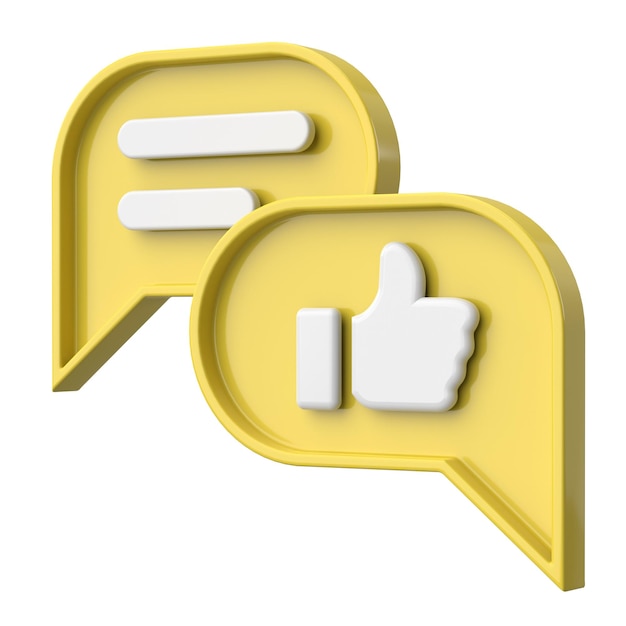 Like icon Chat bubble 3D illustration