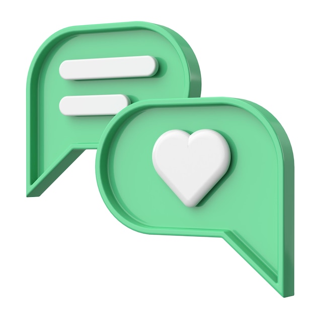 Like icon Chat bubble 3D illustration