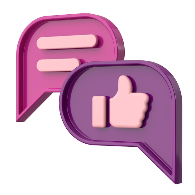 Like icon Chat bubble 3D illustration