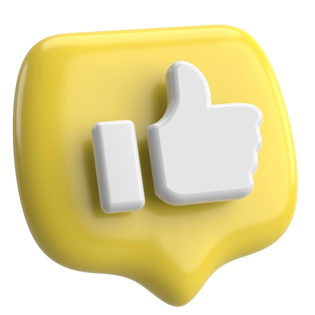 Like icon Like button 3D illustration