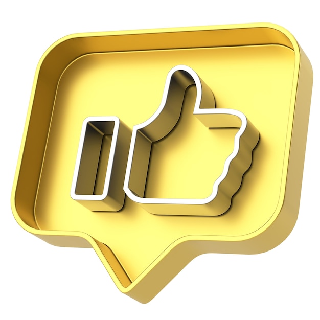 Like icon Like button 3D illustration