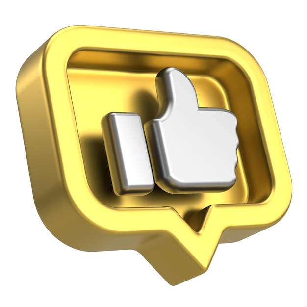 Like icon Like button 3D illustration