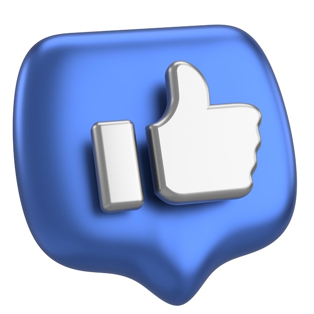 Like icon Like button 3D illustration