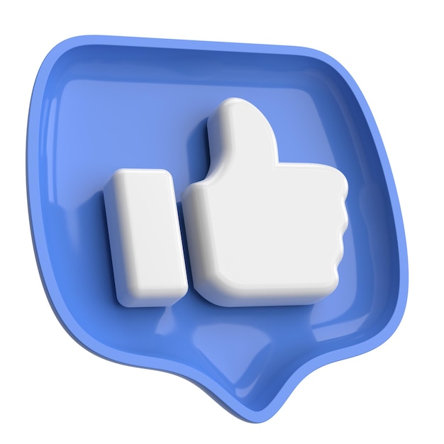 Like icon Like button 3D illustration