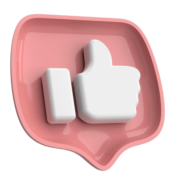 Like icon Like button 3D illustration