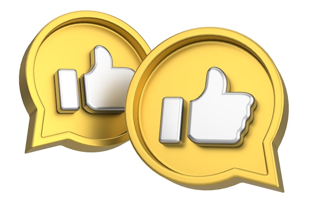Like icon Like button 3D illustration