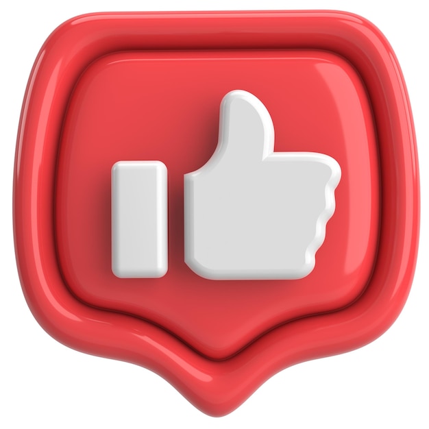 Photo like icon like button 3d illustration