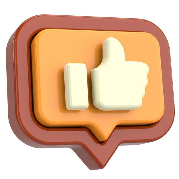 Like icon Like button 3D illustration