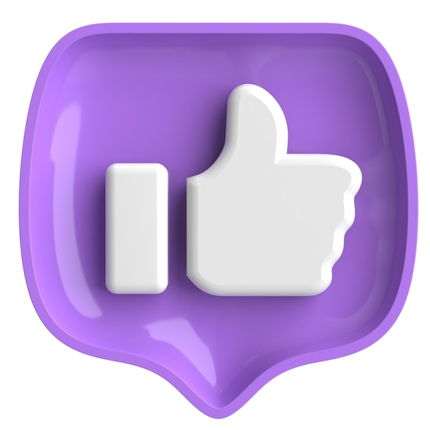 Like icon Like button 3D illustration