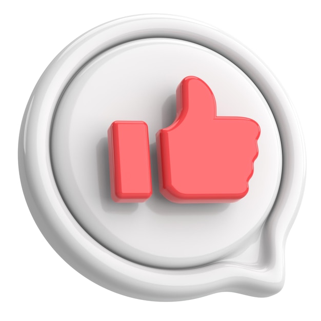 Like icon Like button 3D illustration