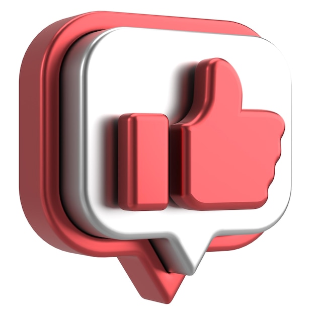 Like icon Like button 3D illustration