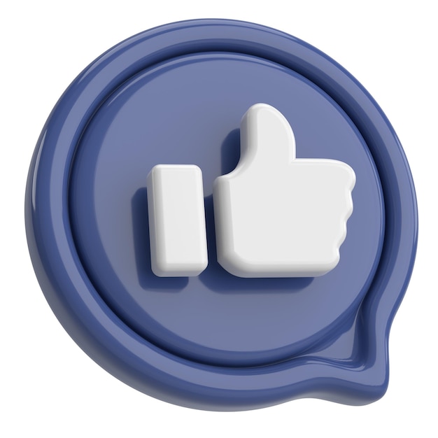 Like icon Like button 3D illustration