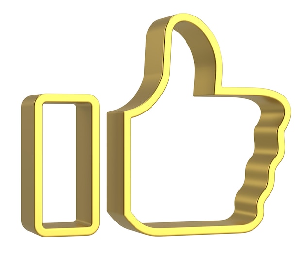 Like icon Like button 3D illustration