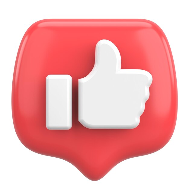 Like icon Like button 3D illustration